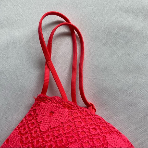 Pink aerie padded and unwired bra with lace details - Picture 5 of 6